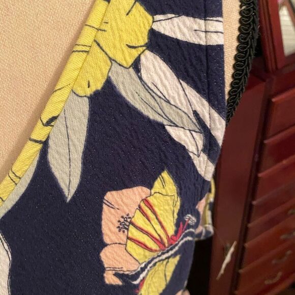 NWT SZ XXL Maison Jules Plus Curve Textured Stretch Floral Dress - Picture 4 of 8